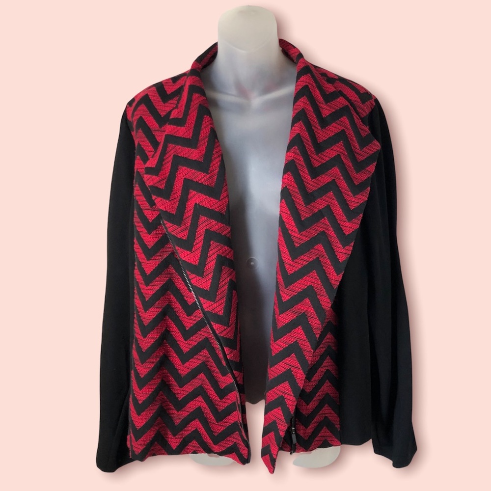 Chico’s Size 3 Red & Black Jacket